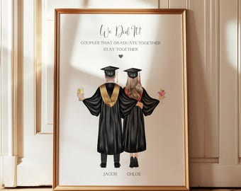 Graduation Gifts, Personalised Couple Graduation Print, Graduation Gift for Girlfriend, Graduation Gift for Boyfriend, Couple Graduation