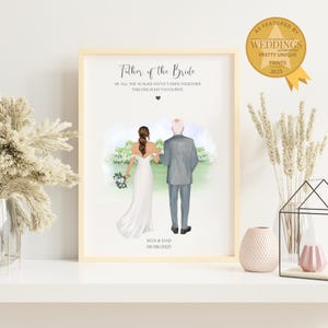 Father of the Bride, Personalised Wedding Gift, Gift For Dad, Father of the Bride Gift, Personalised Print, Wedding Day Gift, Q2