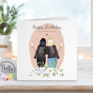 Tarjeta de cumpleaños para mejor amiga, tarjeta personalizada para mejor amiga, tarjeta de cumpleaños personalizada para mejores amigas, tarjeta de cumpleaños para mejor amiga, tarjeta de amistad