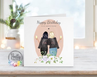 Best Friend Birthday Card, Personalised Best Friend Card, Personalized Best Friends Birthday Card, Bestie Birthday Card, Friendship Card