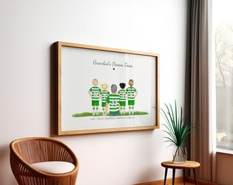Personalised Father's Day Football Gift, Grandad's Dream Team Print, Grandad Father's Day Present, Grandpa Birthday Gift