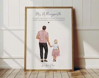 Personalised Gift For Teacher, Teacher Gift From Student, Thank You Teacher Gift, School Leaver Teacher Present, Teacher and Student Print