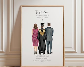 Graduation Gift For Son, Gift for Graduation from Mum and Dad, Personalised Graduation Print, Keepsake Graduation Present from Parents
