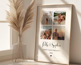 Valentine's Photo Collage Gift, Personalised Photo Gift For Boyfriend, Gift For Girlfriend, Anniversary Gift For Couples