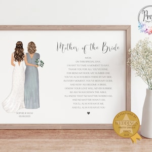 Regalo personalizzato per la madre della sposa, stampa madre e figlia, regalo per la madre della sposa