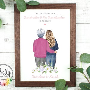 Gift For Grandma, Mothers Day Gift For Grandma, Grandma And Granddaughter Print, Mothers Day Print, Mothers Day Gift, Family Keepsake