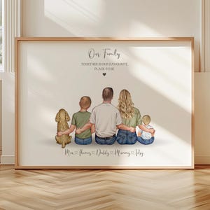 Personalised Family Print, Custom Family Wall Art, Family Portrait, Family Gifts, Housewarming Gift, Mother&#39;s Day Gift, Father&#39;s Day Gift
