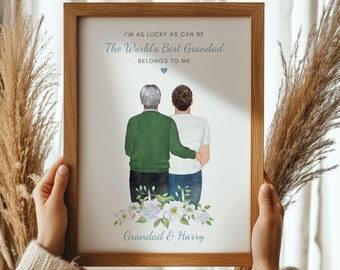 Regalo per il nonno: impronta della mano, regali per il nonno dai nipoti, impronta della mano, regalo per la festa del papà, ricordo con impronta della mano, biglietto di auguri di compleanno