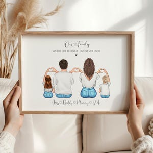Personalised Family Print, Personalized Gift for Family, Custom Portrait, Family Prints, Personalised Family Present, Family Illustration