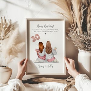 30歳の誕生日プリント、パーソナライズされたグループ親友の誕生日プリント、グループ友情プリント、親友の誕生日プレゼント、あらゆる年齢の誕生日プレゼント