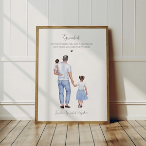 Personalised Grandad And Grandchildren Print, Grandad Gifts, Grandad Birthday Gifts, Grandad Fathers Day Print, Gifts For Grandpa