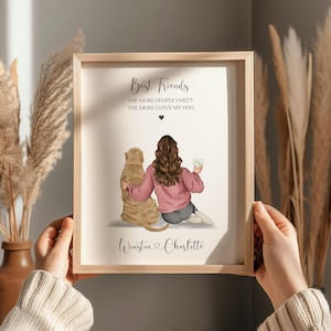 Funny Dog And Owner Print, Dog And Owner Gifts, Gift For Her, Custom Dog And Owner Portrait, New Dog Owner Gifts