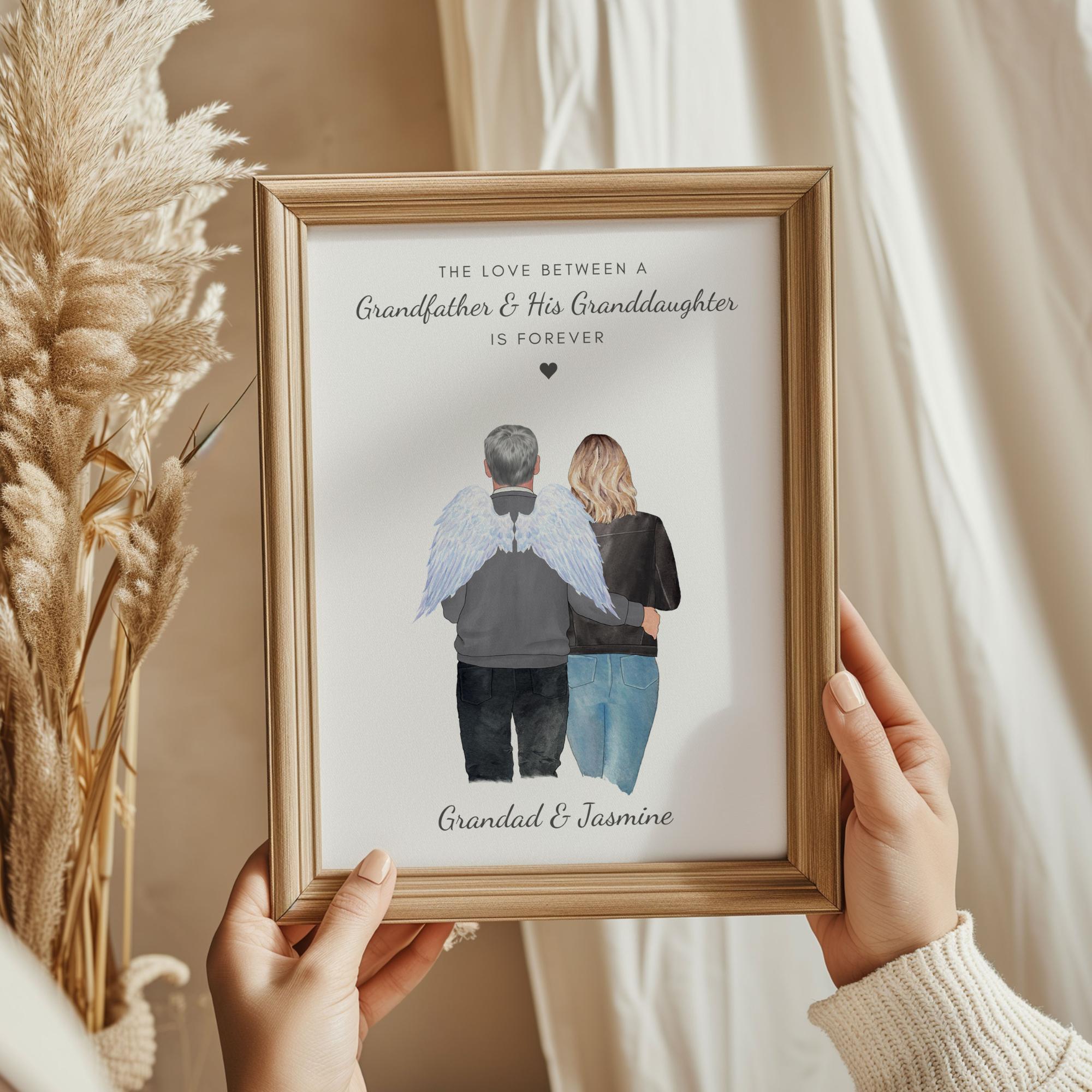 Personalised Grandad Memorial Print, Memorial Gift, Grandad in Heaven, Family Memorial, Sympathy Gift, Remembrance Gift, Bereavement Gift