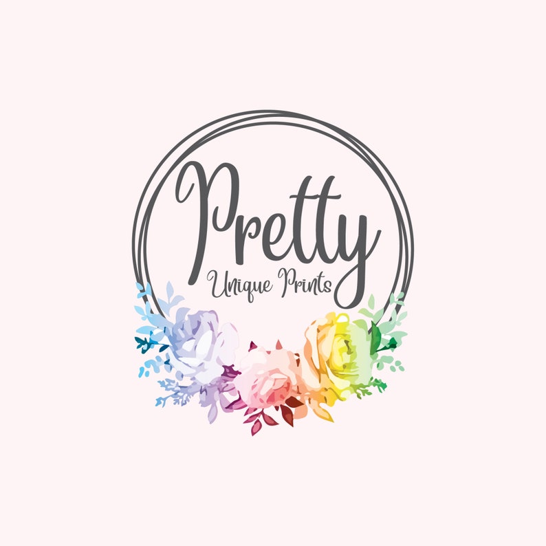 a logo for a flower shop called pretty