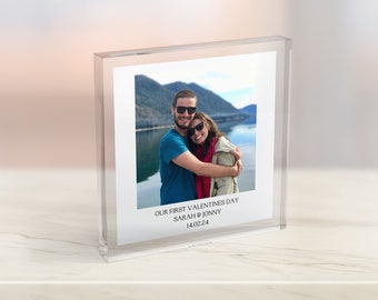 Our First Valentines Day Gift, Valentines Acrylic Photo Gift, Personalised Valentines Gift For New Couple, 1st Valentines Day