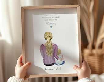 Mummy I Love You Gift, Gift for Mum Mummy Mama Mom, Mummy Birthday Gift, Mother's Day Gift, Personalised Mum and Toddler Print