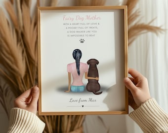 Lámina personalizada de Hada Madrina Perruna, Regalo para Paseador de Perros, Regalo de Agradecimiento para Paseador de Perros, Regalo del Perro, Regalos para Guarderías Caninas