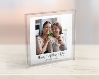 Regalo fotográfico para el Día de la Madre, regalo personalizado para el Día de la Madre, bloque de fotos acrílico para el Día de la Madre, regalo para mamá