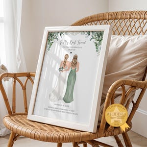 Custom Gift for Best Friend on Her Wedding Day, Personalised Gift For Best Friend, Wedding Gift For Bestie, Wedding Keepsake, Gift For Bride