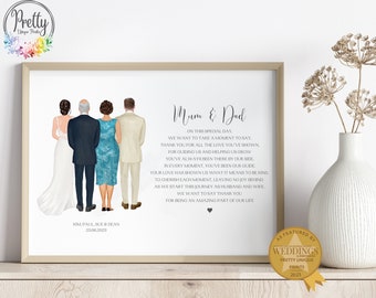 Geschenk für die Eltern an meinem Hochzeitstag, personalisiertes Geschenk vom Braut und Bräutigam, Geschenk für Mama, Geschenk für Papa, personalisierter Hochzeitsdruck