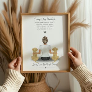 Personalised Gift For Dog Sitter, Fairy Dog Mother Print, Dog Walker Thank You Gift, Gift From The Dog, Doggy Day Care Leaving Present