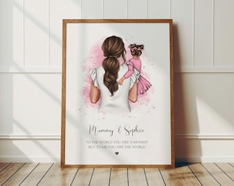 Personalised Mum and Daughter Print, Gift for Mummy from Daughter, Mothers Day Gift For Mom, Mum Birthday Gift, Mum Christmas Gift