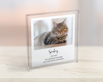 Personalised Cat Memorial Photo Gift, Pet Loss Plaque, Pet Loss Keepsake Gift