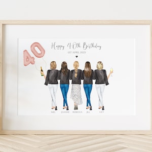 40th Birthday Present, Personalised 40th Birthday Gift For Her, Best Friend Birthday Print