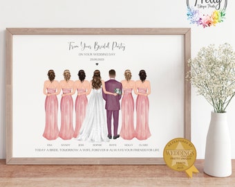 Gift For Bride From Bridesmaids, Gift To Bride, Bridesmaids Gift, Personalised Wedding Gift,  Gift From Bridal Party