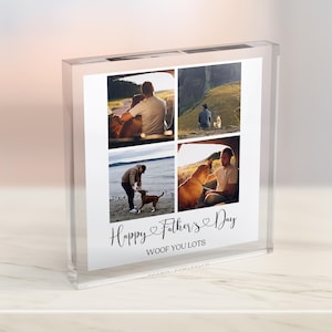 Hundpappa-fotopresent, personlig hundpappa-present från hund, fars dag-present från husdjur, personlig hundpappa-present, hundägare-fotominne