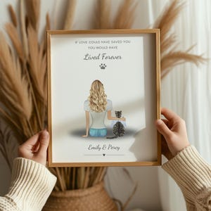 Cat Memorial Print, Personalised Cat and Owner Gift, Cat Loss Gifts, Pet Bereavement Gift, Custom Pet Memorial Gift, Gift For Cat Mom/Mum