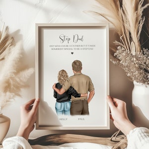 Step Dad Gift, Gifts For Step Dad, Fathers Day Gift for Step Dad, Fathers Day Gifts, Personalised Step dad and Daughter Print