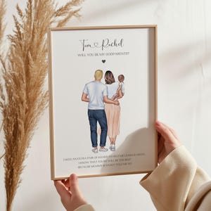 Godparent Gifts, Personalised God Parent Proposal Print, Gift For Godparents, Godmother Gifts, Godfather Gifts, Baby Christening Present