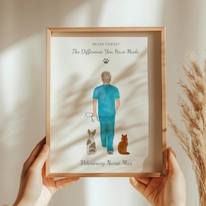 Personalised Vet Print, Male Veterinary Technician, Pet Print,  Animal Lover, Gift For Vets, Pet Lovers Gift, Vet Tech, Vet Gift
