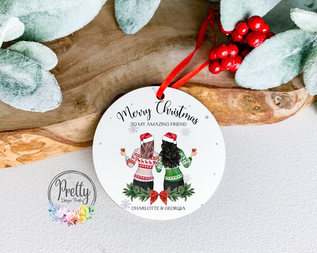 Best Friend Christmas Gift, Personalised Friendship Bauble, Bestie