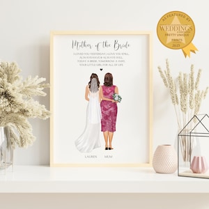 Personalised Mother of the Bride Print, Custom Mother of Bride Present, Mother of Bride Present, Gift from Bride to Mother, Gift For Her, Q5
