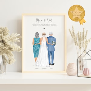 Parents of The Bride Print, Mum and Dad on My Wedding Day, Parents of The Bride Gift, Wedding Gift for Mom & Dad, Wedding Poem Keepsake, Q4