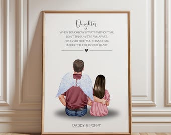 Daughter Memorial Print from Dad, Loss of Dad Gift for Daughter, In Loving Memory Keepsake