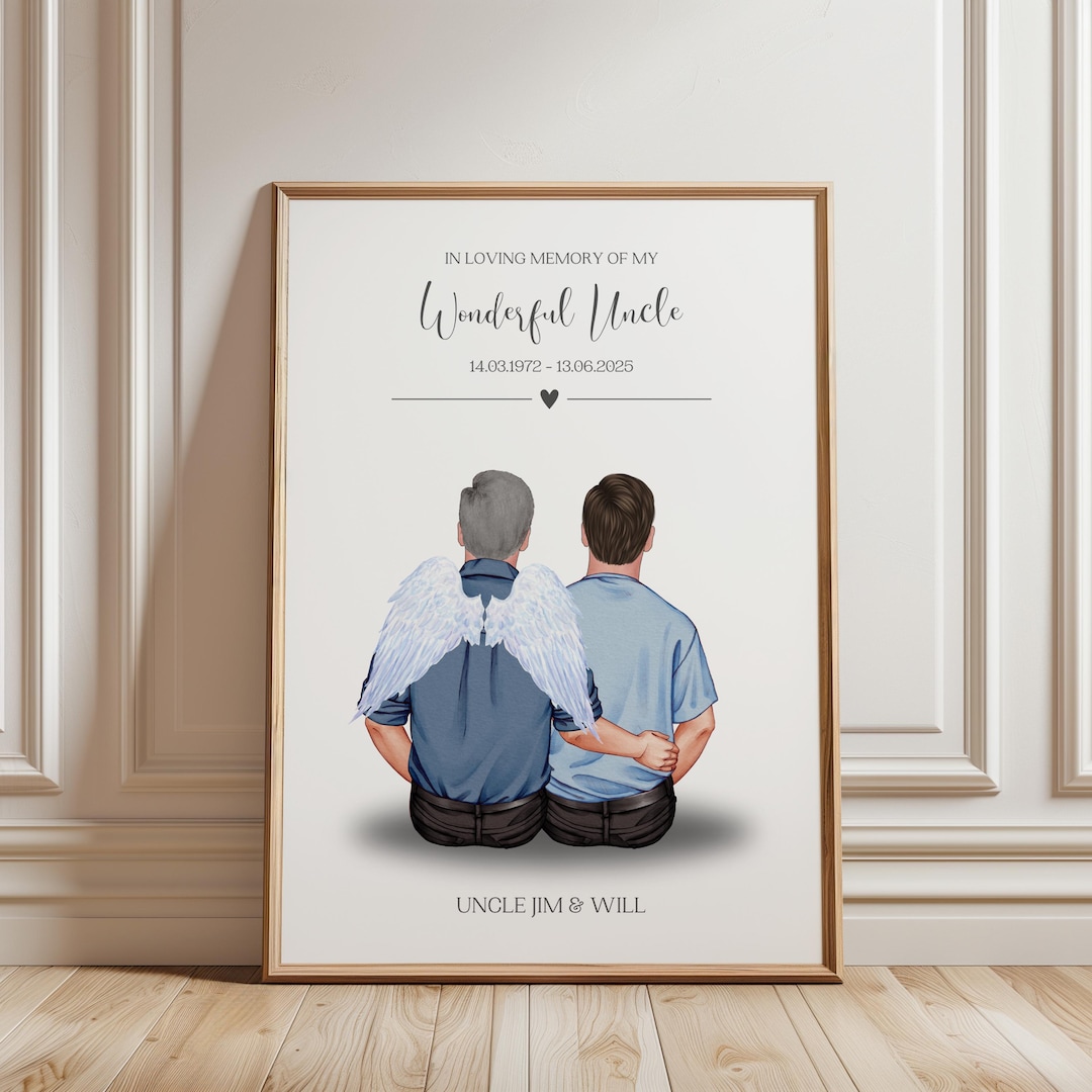 Personalised Uncle Memorial Print, in Loving Memory Uncle Gift, Uncle ...