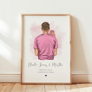 Gift For Uncle, Personalised Uncle and Niece Print, Birthday Gift For Uncle, Uncle Gifts From Baby, Uncle Christmas Present, New Baby Gift