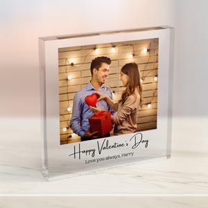 Valentines Day Photo Gift, First Valentines Day Gift for Him, For Her, Anniversary Gift, Christmas Gifts, Wedding Gift, Acrylic Photo Block