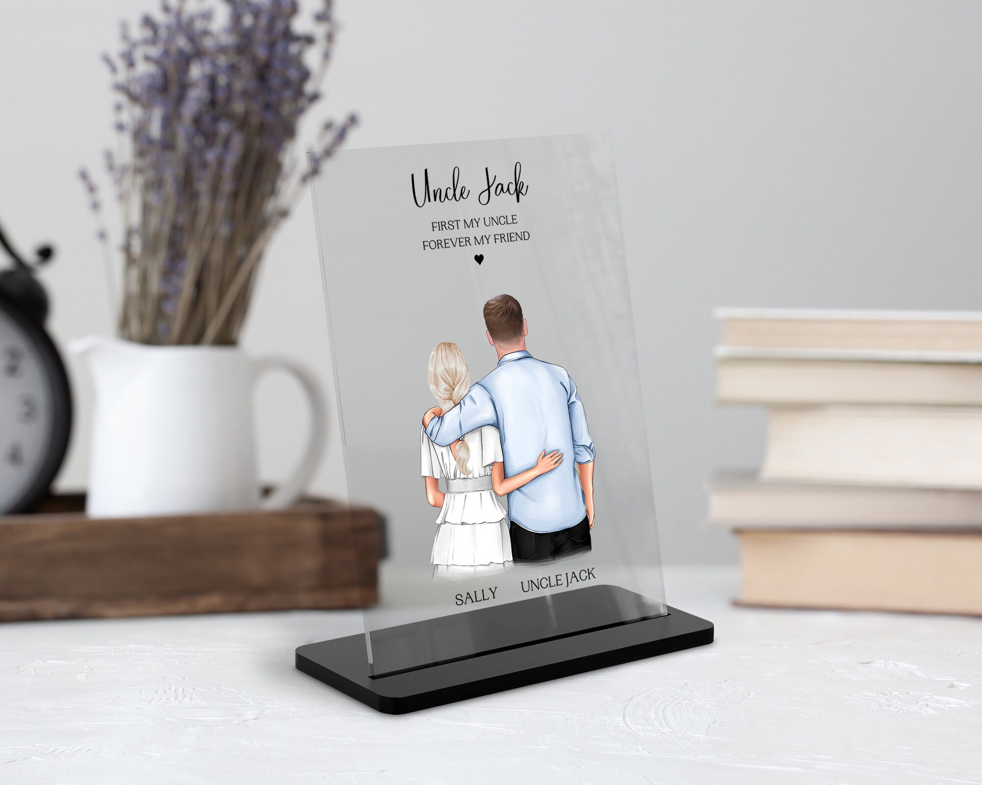 JMIMO Targa Acrilica Personalizzata Per Zio - Regalo Significativo Per Festa Del Papà, Compleanno, Da Nipote O Nipote