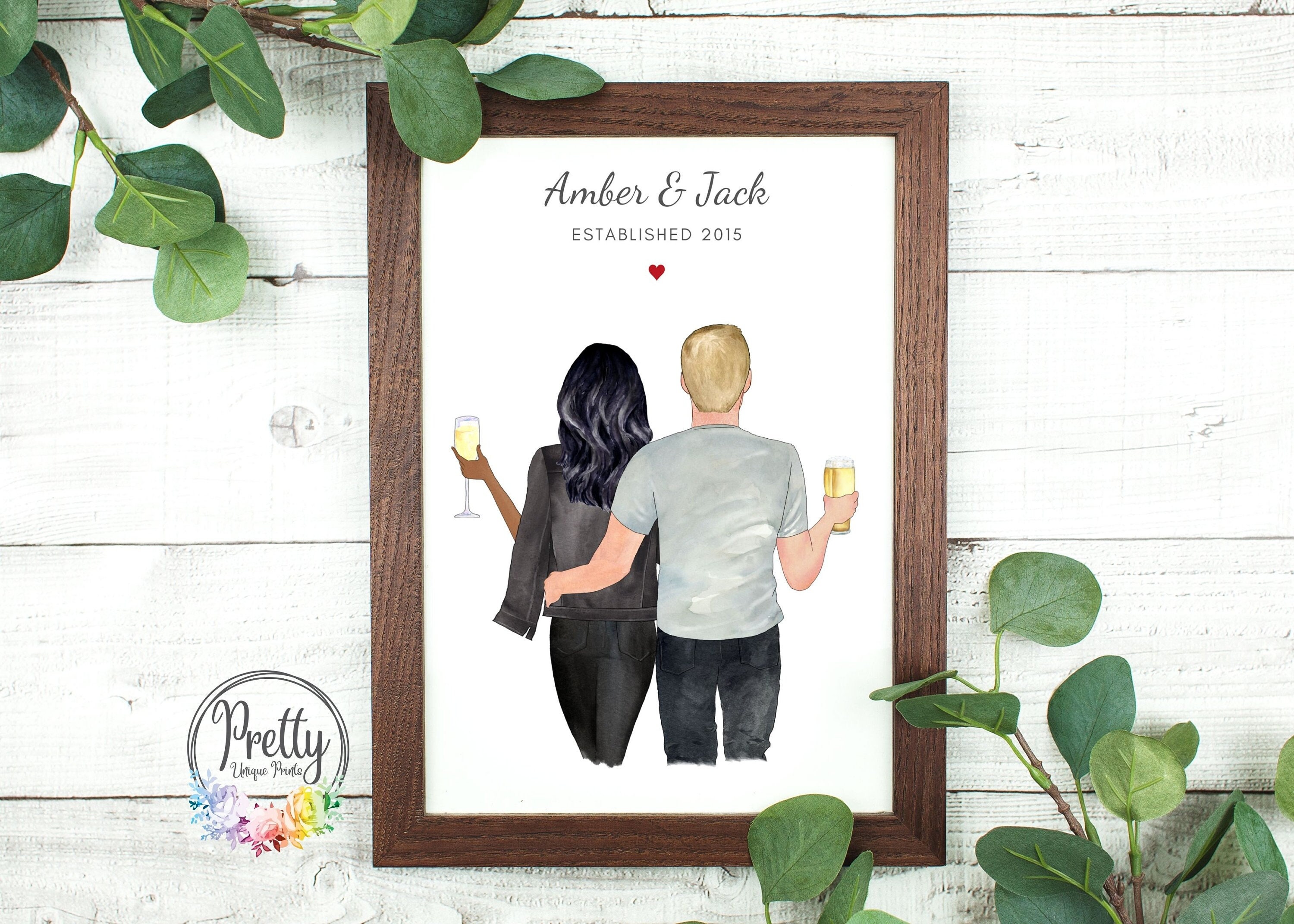 Personalised Couple Print Custom Couple Gift His and Her Etsy