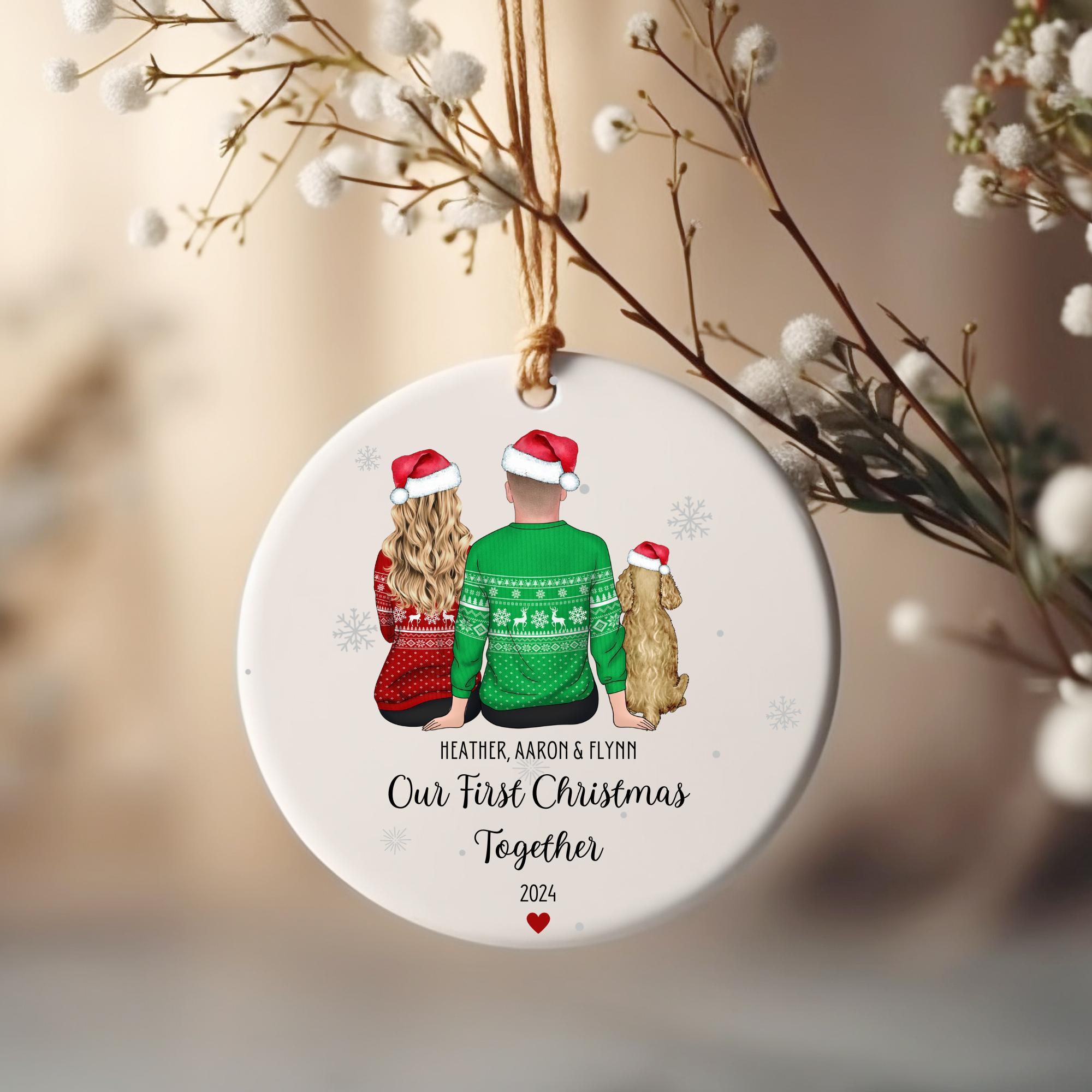 Personalised 'First Christmas Together' Metal Bauble - Gift For Couples, 8cm, Keepsake