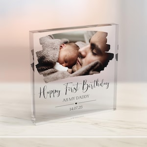 Personalisierter erster Geburtstag als mein Papa Acrylblock, Geburtstagsgeschenk für Papa, neues Papa Geschenk, individuelles Geschenk für Papa, Papa, Ehemann, ihn