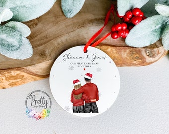 Personalised Couples First Christmas Together Bauble, Girlfriend Christmas Gift, Boyfriend Xmas Gift, Christmas Tree Hanging Decoration