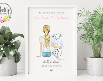 Personalised Pet Memorial Print, Pet Loss Gift, Custom Dog Memorial Gift, Dog and Owner Gift, Gift For Dog Mum, Gift For Dog Lovers