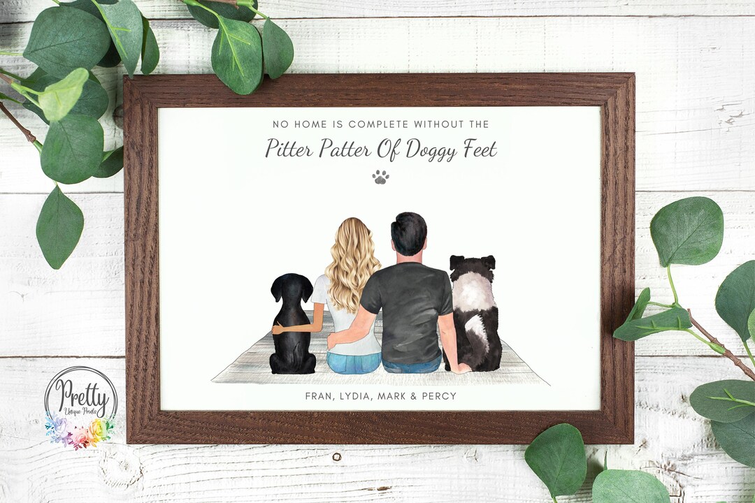 Personalised Pet Owner Gift, Personalised Pet Portrait, Family Dog Portrait, Custom Dog Owner