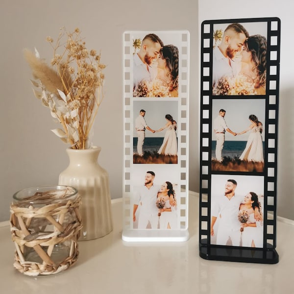 Personalisierte Fotostreifen-Plakette, Hochzeitsgeschenke, kundenspezifische Foto-Plakette, irgendwelche drei Fotos, Hochzeits-Andenken