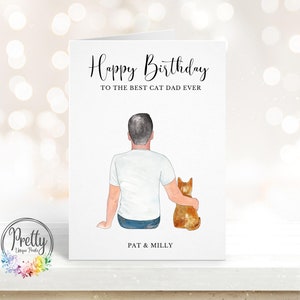 Tarjeta de cumpleaños del gato, regalo de cumpleaños para papá gato, tarjeta para papá gato, regalo del gato, el mejor gato de todos los tiempos, tarjeta de gato, tarjeta de gato personalizada, tarjeta para papá